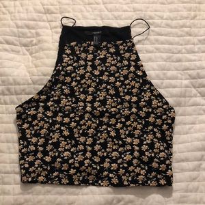 Forever 21 high-neck floral crop top